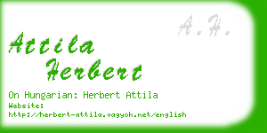 attila herbert business card